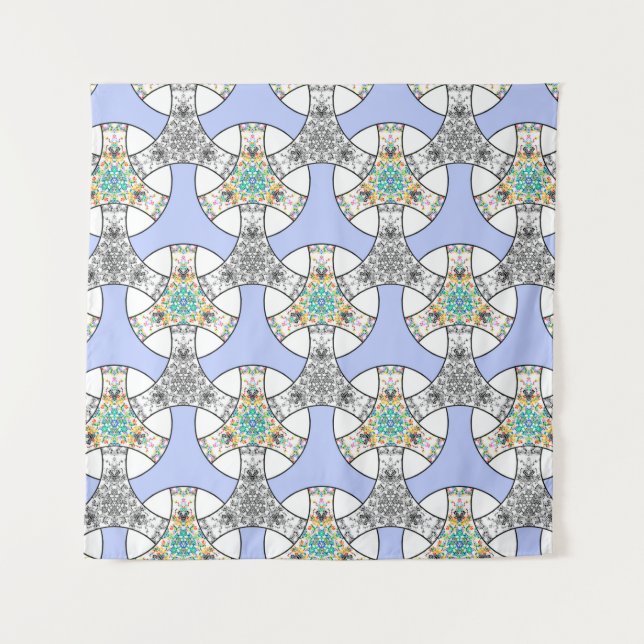 Tenture Mosaïque colorée et transparente entrelacement ban (Devant)