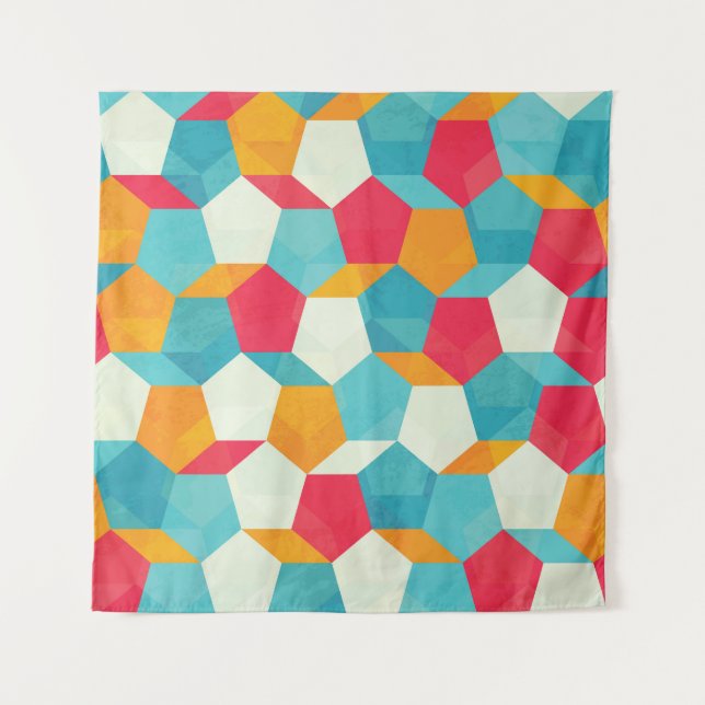 Tenture Mosaïque colorée, Motif Artistique incomparable. (Devant)