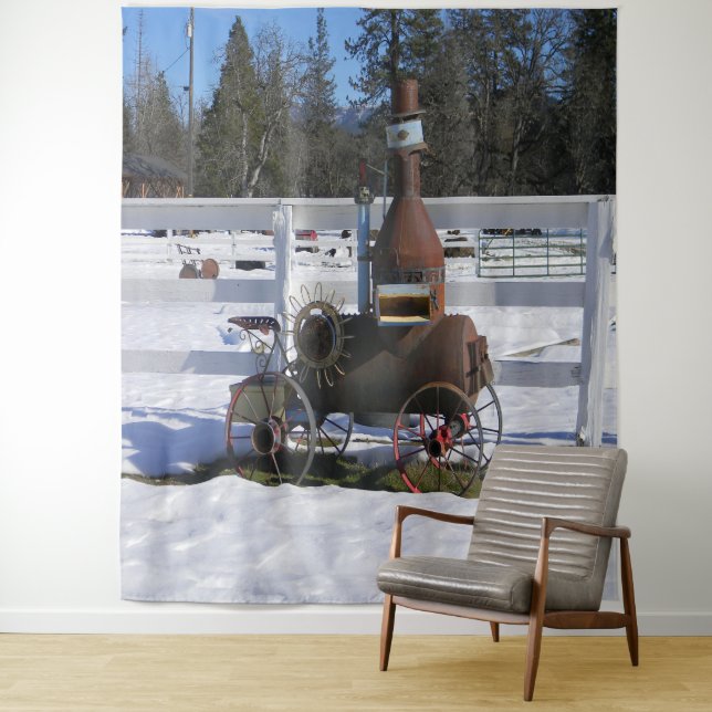 Tenture Moteur à vapeur historique... (En situation)