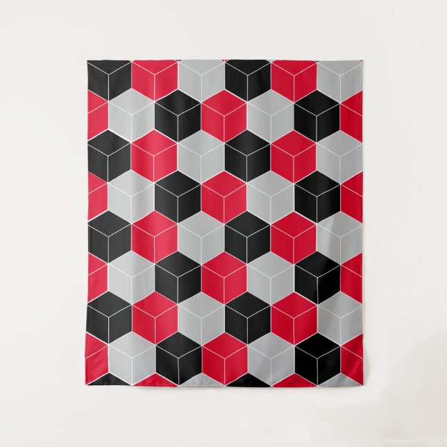 Tenture Motif 3d cubique (Devant)