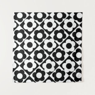 Tenture Motif à bille en diamant noir et blanc