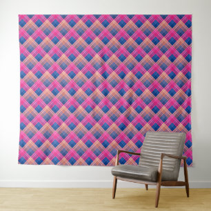 Tenture Motif à carreaux avec coloration en zig zag