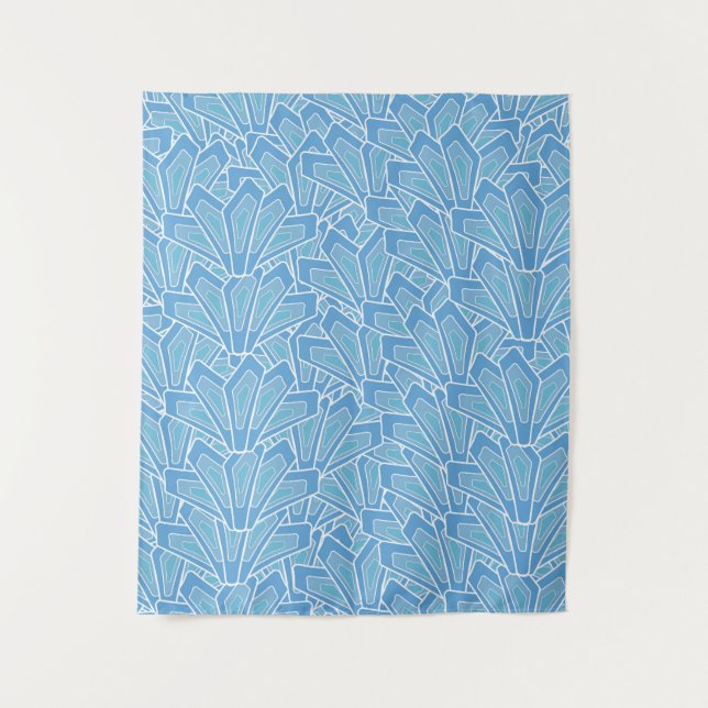 Tenture Motif à lames bleues (Devant)
