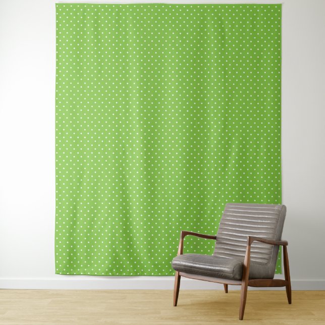 Tenture Motif à pois lime brillant sans couture (En situation)
