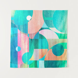 Tenture motif abstrait aux couleurs vives inhabituelles