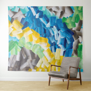 Tenture Motif Abstrait de Coup de Pinceau Coloré