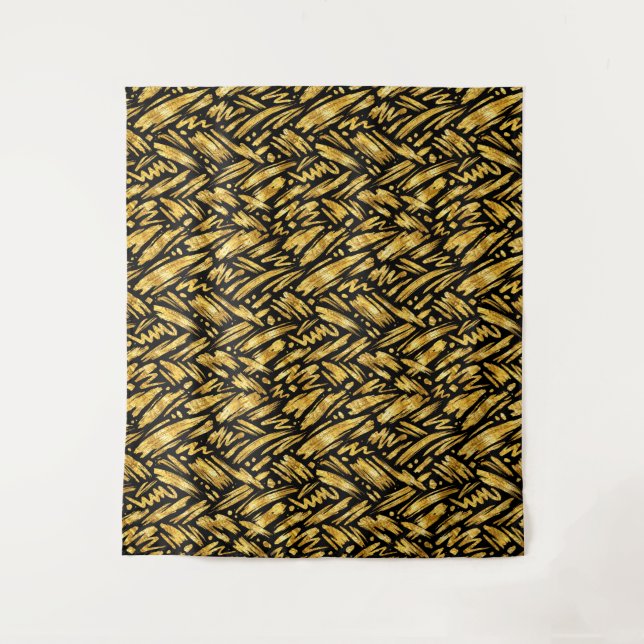 Tenture Motif abstrait de feuille d'or (Devant)