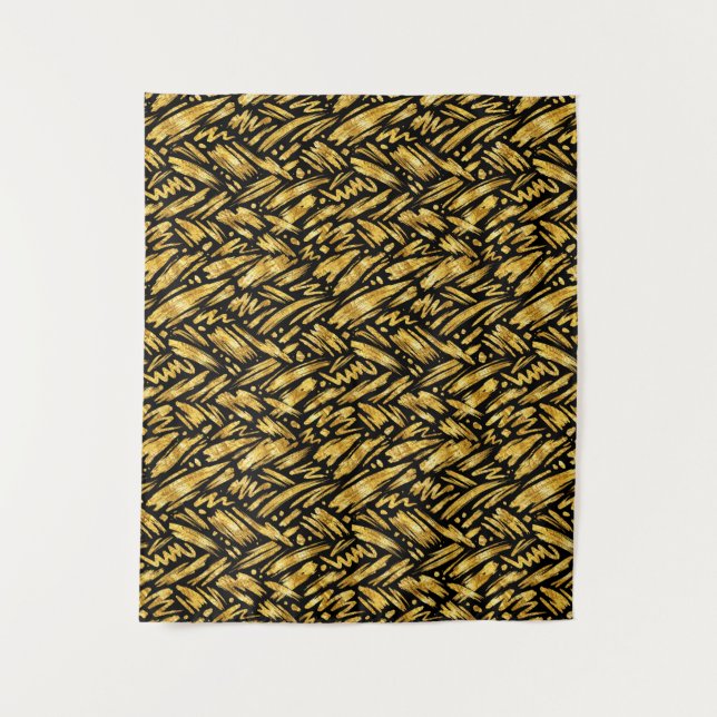 Tenture Motif abstrait de feuille d'or (Devant)