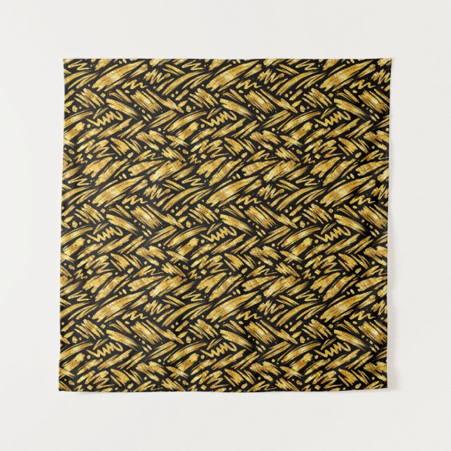 Tenture Motif abstrait de feuille d'or (Devant)