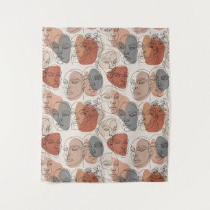 Tenture Motif abstrait de visage féminin