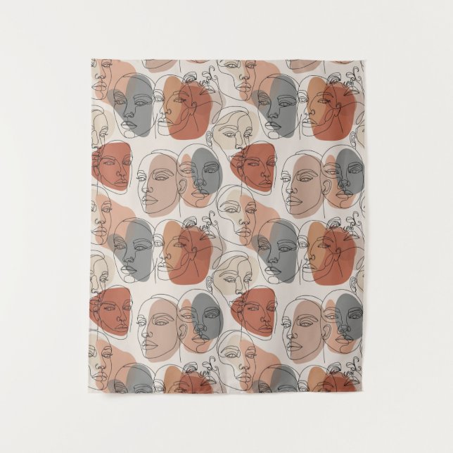 Tenture Motif abstrait de visage féminin (Devant)