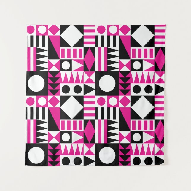 Tenture Motif abstrait moderne du milieu du siècle. (Devant)