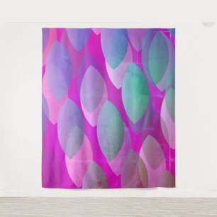 Tenture Motif Abstrait Moderne Magenta Violet Rose Turqu