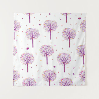 Tenture Motif Abstrait sans soudure avec arbres sur le dos
