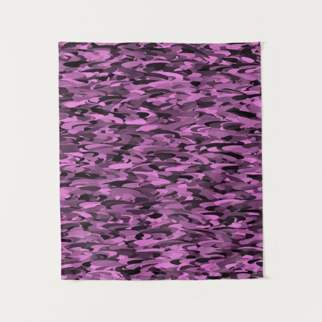 Tenture Motif Abstrait Violet Noir (Devant)