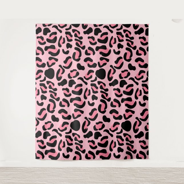 Tenture Motif animal rose moderne léopard (Devant)