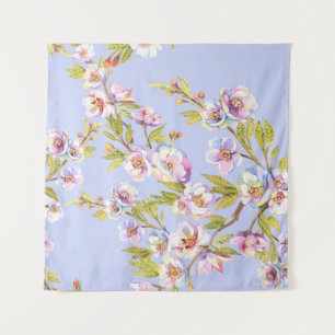 Tenture Motif aquarelle de pommier cerisier en fleurs