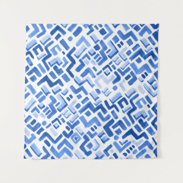 Tenture Motif aquarelle géométrique Abstrait sans couture (Devant)