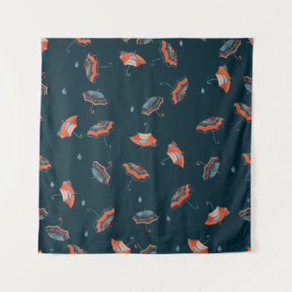 Tenture Motif aquarelle sans couture avec parapluie drôle