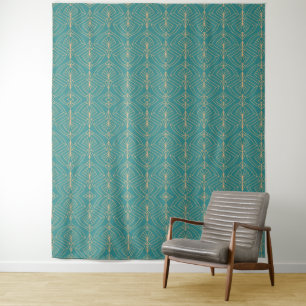 Tenture Motif Art Déco avec des formes géométriques dorées