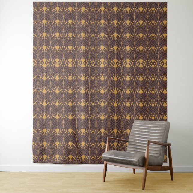 Tenture Motif Art Déco avec motifs en forme d'éventail  (En situation)