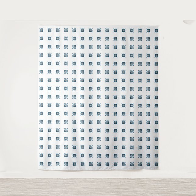 Tenture Motif Art déco bleu (Devant)