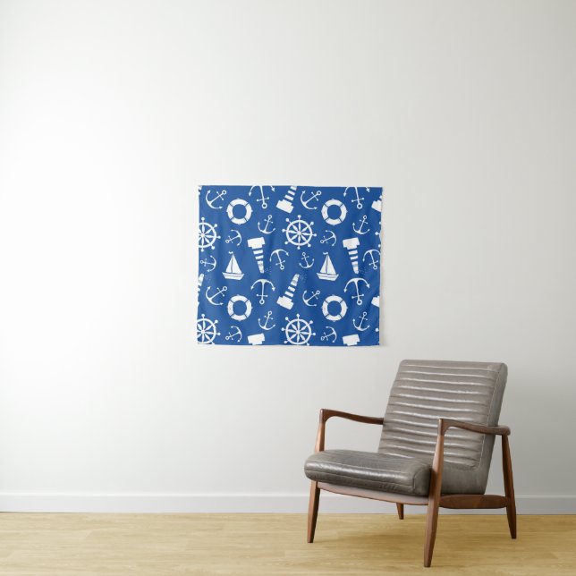 Tenture Motif bleu de mer (En situation (horizontale))