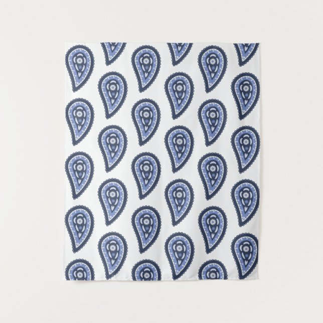 Tenture Motif Blue Paisley (Devant)