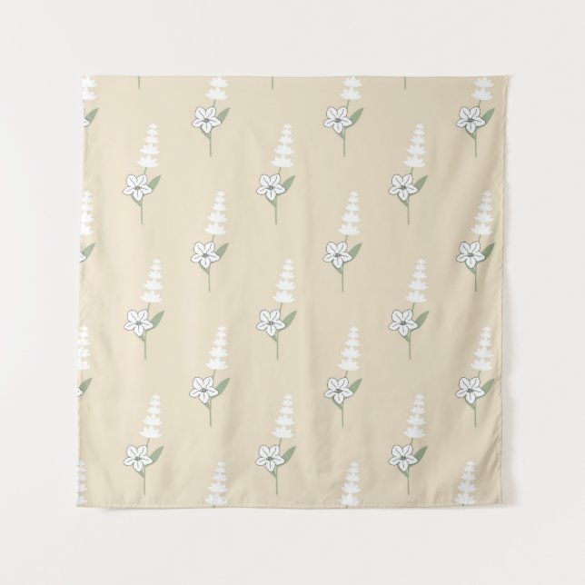 Tenture Motif botanique beige floral (Devant)