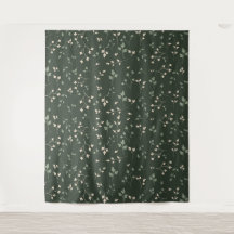 Motif botanique feuille ditsy vert forêt sombre