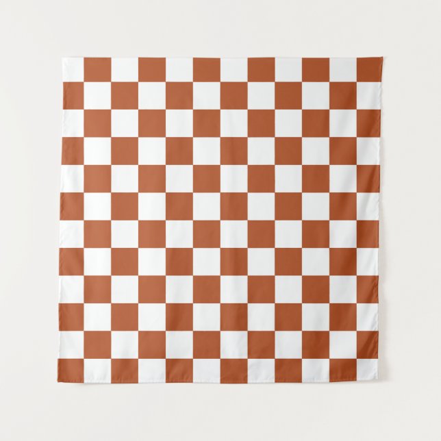 Tenture Motif Brown blanc À damiers chèque (Devant)