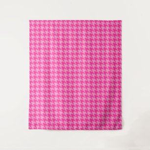 Tenture Motif carreaux pied de poule rose vif