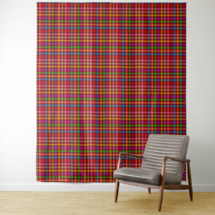 Tenture Motif carreaux rouge gingham à carreaux 
