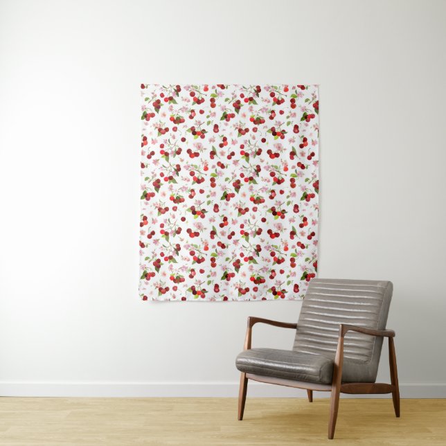 Tenture Motif Cerise 1 (En situation)