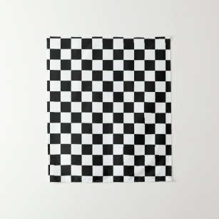 Tenture Motif Checkered noir et blanc