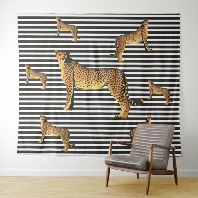 Tenture Motif Cheetah Et Stripe (En situation (horizontale))