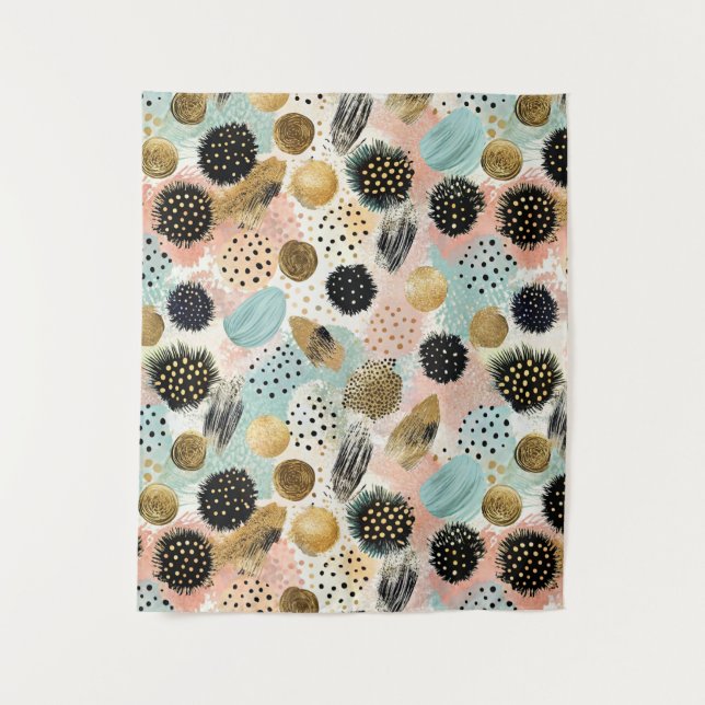 Tenture Motif circulaire Abstrait -avec Parties scintillan (Devant)
