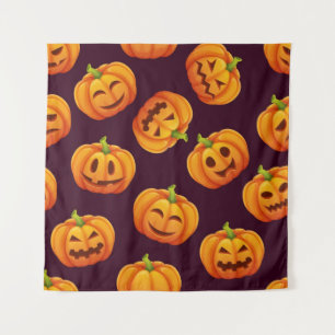 Tenture motif citrouille