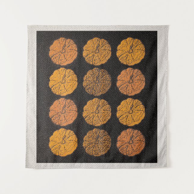 Tenture Motif Citrouille orange (Devant)