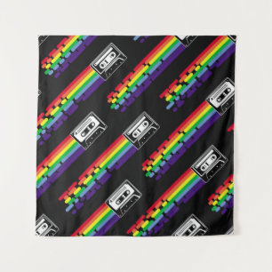 Tenture Motif coloré sur arrière - plan noir. Casse compac