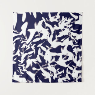 Tenture Motif couleur marine et blanc réalisé avec plante