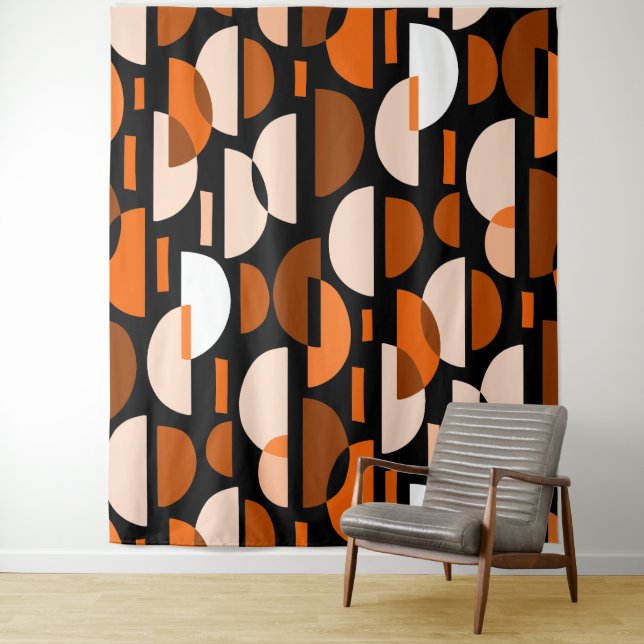 Tenture Motif croissant 010921 - Orange (En situation)