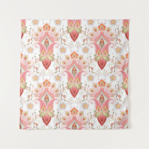 Tenture Motif damassé oriental floral avec paisley et pe