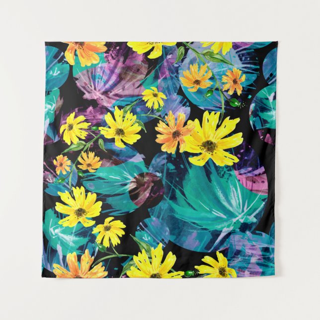 Tenture Motif d'aquarelle créatif et transparent des plant (Devant)