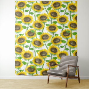 Tenture Motif d'aquarelle des tournesols