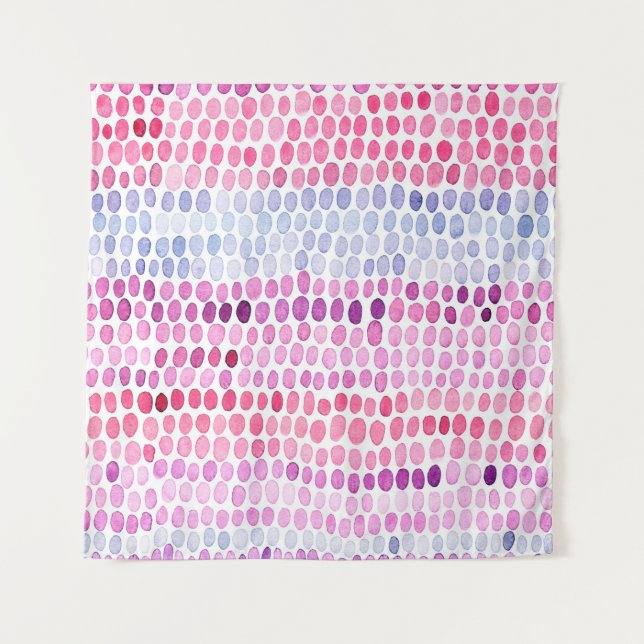 Tenture Motif d'aquarelle rayée transparente. Rose et gris (Devant)