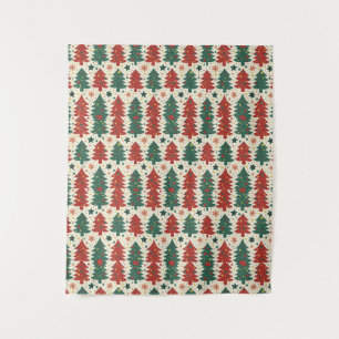 Tenture motif d'arbre de noël