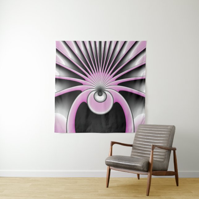 Tenture Motif d'art fractal Abstrait moderne (En situation)