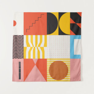 Tenture Motif d'art néo-moderniste réalisé avec abstrait v