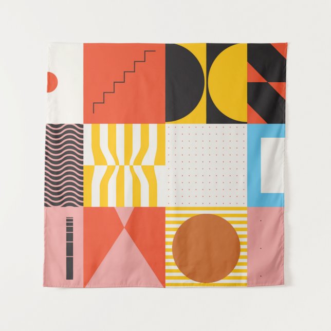 Tenture Motif d'art néo-moderniste réalisé avec abstrait v (Devant)